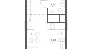 Студия, 21&nbsp;м²
