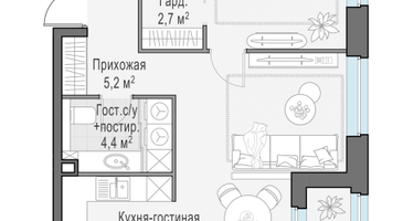 3-к. квартира, 58&nbsp;м²