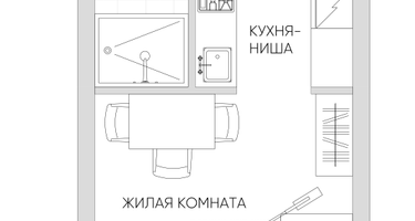 Студия, 28 м²