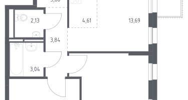 Студия, 55&nbsp;м²