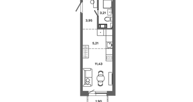 Студия, 23&nbsp;м²