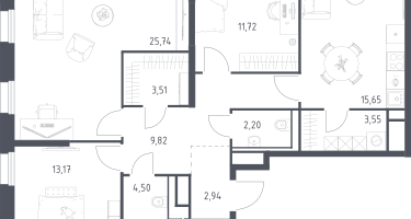 3-к. квартира, 92&nbsp;м²