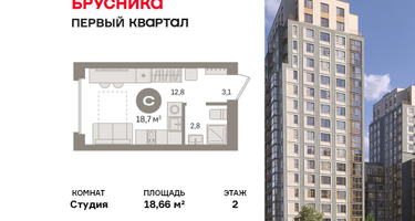 Студия, 18&nbsp;м²