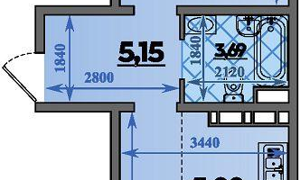 2-к. квартира, 44 м²
