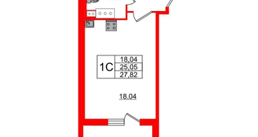 Студия, 24&nbsp;м²