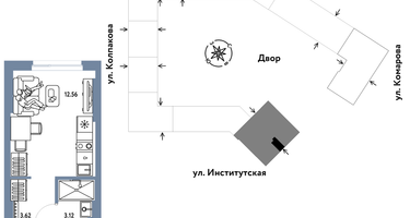 Студия, 19 м²