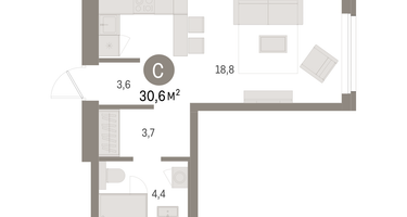 Студия, 30&nbsp;м²