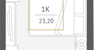 1-к. квартира, 23&nbsp;м²