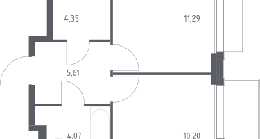 1-к. квартира, 35&nbsp;м²