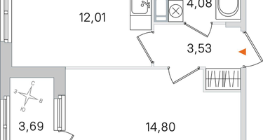 1-к. квартира, 36 м²