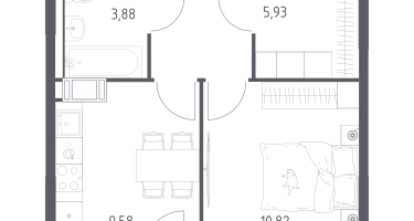 1-к. квартира, 36&nbsp;м²