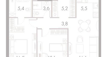 3-к. квартира, 69 м²