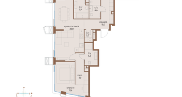 4-к. квартира, 126&nbsp;м²