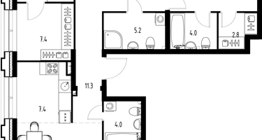 4-к. квартира, 117&nbsp;м²