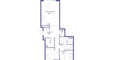 2-к. квартира, 86&nbsp;м²