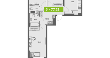 Студия, 77&nbsp;м²