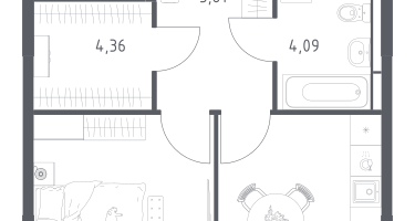 1-к. квартира, 35&nbsp;м²