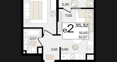 2-к. квартира, 32&nbsp;м²