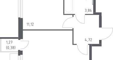1-к. квартира, 35&nbsp;м²