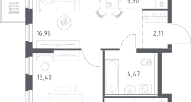 Студия, 49&nbsp;м²