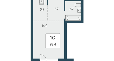 Студия, 29&nbsp;м²