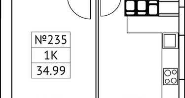 1-к. квартира, 34 м²