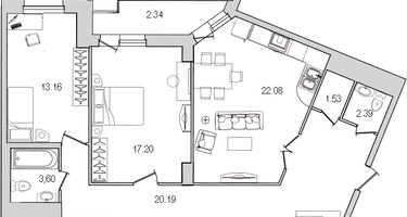 Студия, 84&nbsp;м²