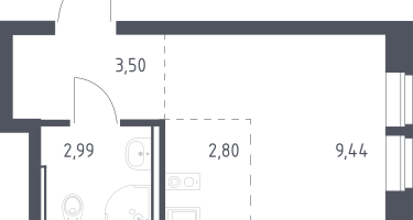 Студия, 18&nbsp;м²
