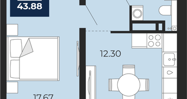 1-к. квартира, 40 м²