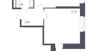 1-к. квартира, 36&nbsp;м²