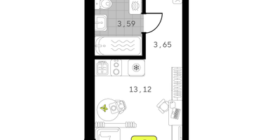 Студия, 20&nbsp;м²