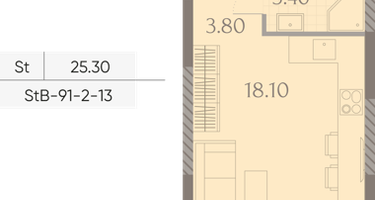 Студия, 25 м²
