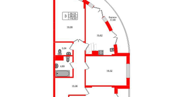 3-к. квартира, 116&nbsp;м²