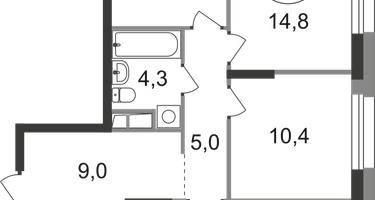 3-к. квартира, 77&nbsp;м²