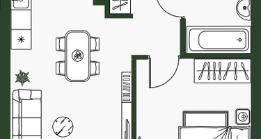 1-к. квартира, 40&nbsp;м²