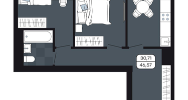 Студия, 46&nbsp;м²