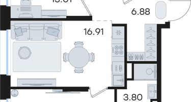 2-к. квартира, 62&nbsp;м²