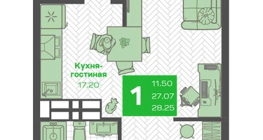 Студия, 27&nbsp;м²
