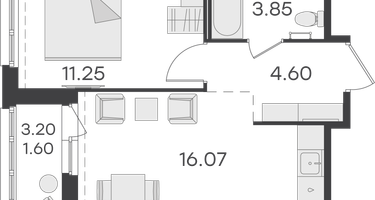 1-к. квартира, 37 м²