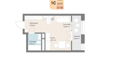 Студия, 27&nbsp;м²