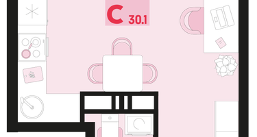Студия, 28&nbsp;м²