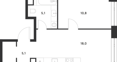 1-к. квартира, 39&nbsp;м²