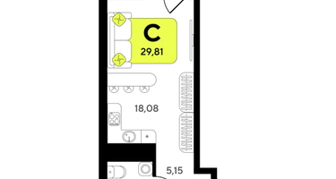 Студия, 29&nbsp;м²