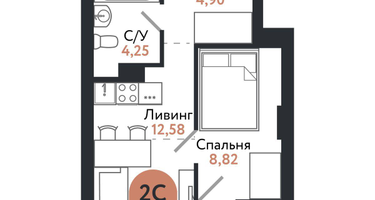 2-к. квартира, 30&nbsp;м²