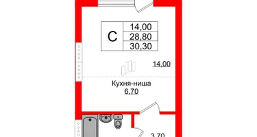 Студия, 30 м²