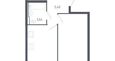 1-к. квартира, 45&nbsp;м²