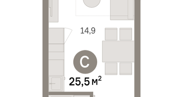 Студия, 25&nbsp;м²