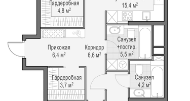 3-к. квартира, 87&nbsp;м²