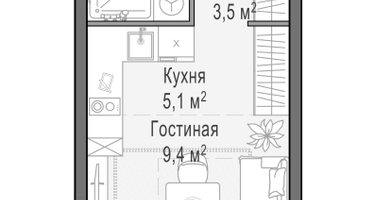 Студия, 21&nbsp;м²