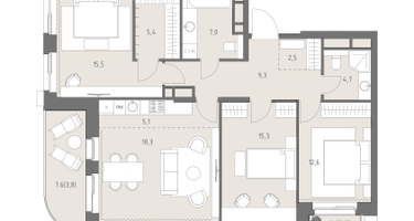 4-к. квартира, 100 м²